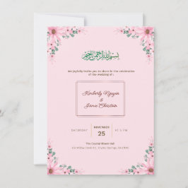 Convites Elegant Floral Wedding Invitation | Modern & Roman