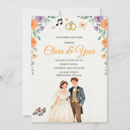 Convites Elegant Floral Wedding Invitation | Romantic Garde