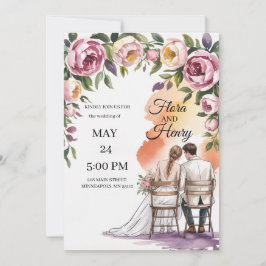 Convites Elegant Floral Wedding Invitation | Romantic Garde