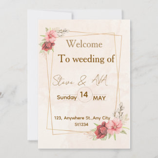 Convites Elegant Floral Wedding Invitation ، Soft Pastel Co