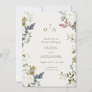 Convites Elegant Floral Wedding Invitation Template