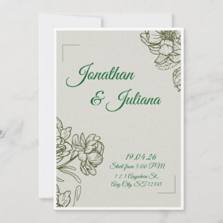 Convites Elegant Floral Wedding Invitation Template 