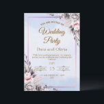 Convites Elegant Floral Wedding Party Invitation Card<br><div class="desc">A graceful wedding invitation featuring soft pastel tones,  delicate floral illustrations,  and elegant typography. This romantic design creates a timeless and sophisticated look,  perfect for announcing a joyful wedding celebration. Ideal for couples who want a refined and charming invitation style for their special day. 💍🌸</div>