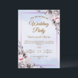 Convites Elegant Floral Wedding Party Invitation Card<br><div class="desc">A graceful wedding invitation featuring soft pastel tones,  delicate floral illustrations,  and elegant typography. This romantic design creates a timeless and sophisticated look,  perfect for announcing a joyful wedding celebration. Ideal for couples who want a refined and charming invitation style for their special day. 💍🌸</div>