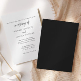 Convites Elegant Formal Black & White Wedding Invitation 