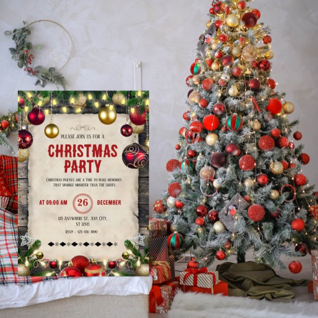 Convites Elegant Formal Christmas Party Invitation | Luxury (Set the tone for a night to remember. ✨ Our elegant Christmas party invitation is the perfect start )