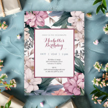 Elegant Garden Floral Watercolor Birthday Party