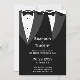 Convites Elegant Gay Wedding Invitation Black Tie