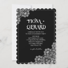 Convites Elegant Glamor Lace Engagement Party Invitation