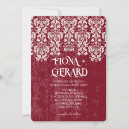 Convites Elegant Glamor Lace Engagement Party Invitation