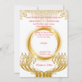 Convites Elegant Gold Design Wedding Invitation on White