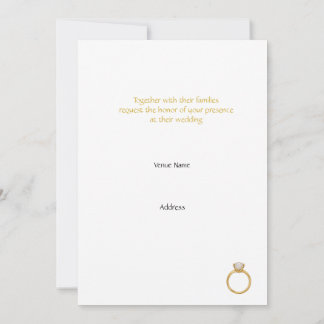 Convites Elegant Gold Rings Classic Wedding Invitation