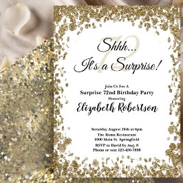 Convites Elegant Gold Surprise 72nd Birthday Invitation