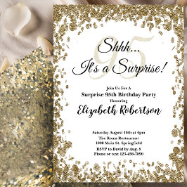 Convites Elegant Gold Surprise 95th Birthday Invitation