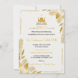 Convites Elegant Golden Sukhmani Sahib Path Invitation