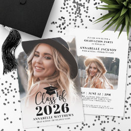 Convites Elegant Graduate Photo Graduation Party
