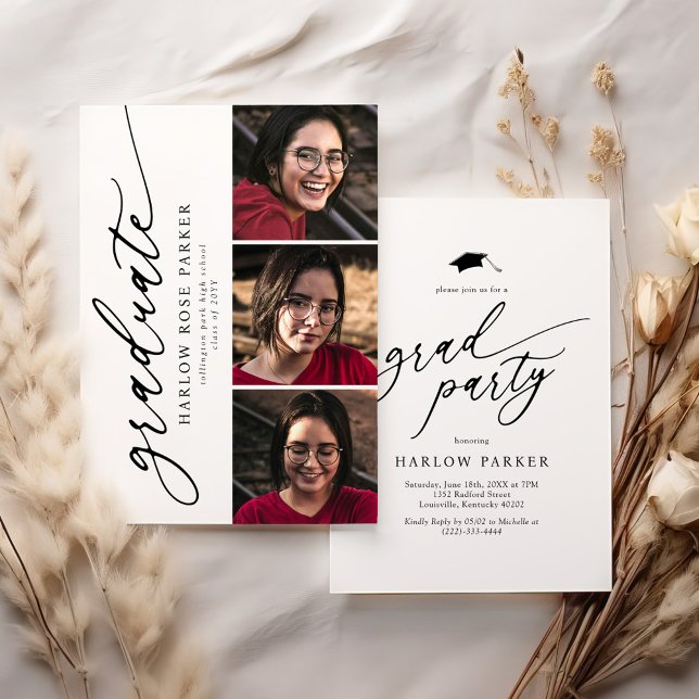 Convites Elegant Graduation Announcement & Party Invite (Criador carregado)