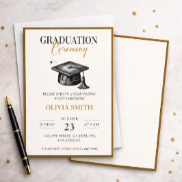 Convites Elegant Graduation Ceremony Invitation