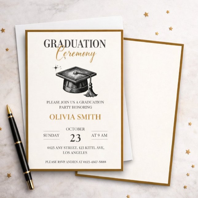 Convites Elegant Graduation Ceremony Invitation (Criador carregado)