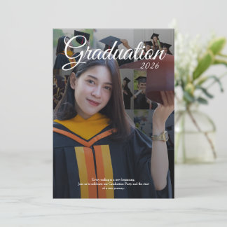 Convites Elegant Graduation Party 2026 Photo Collage
