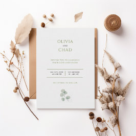 Convites Elegant Green Botanical Wedding Invitation