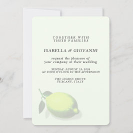 Convites Elegant Green Lemon Tuscany Wedding