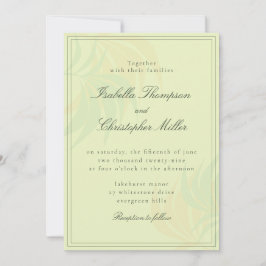 Convites Elegant Green Palm Wedding Invitation