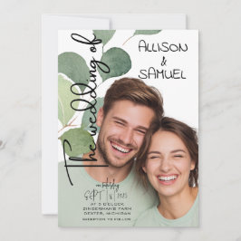 Convites Elegant Greenery Border Wedding 