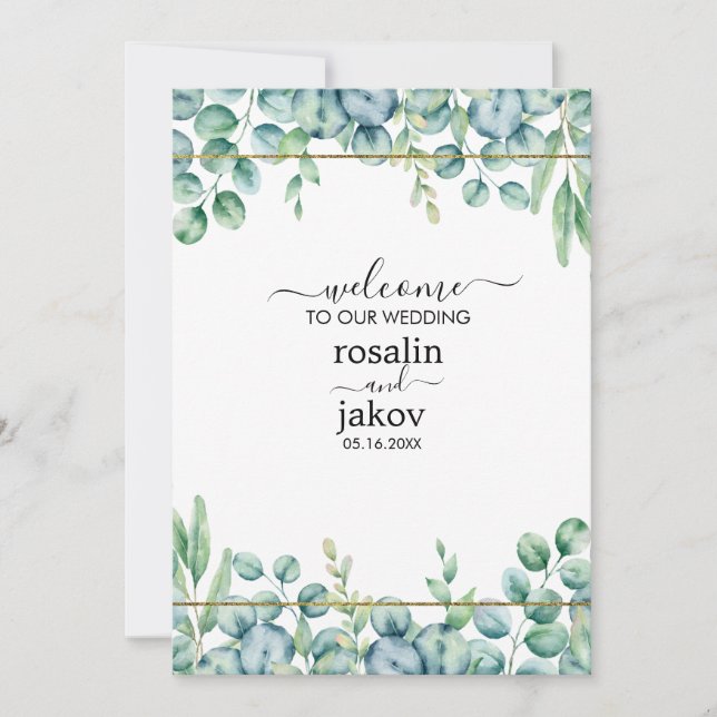Convites Elegant Greenery Botanical wedding (Frente)
