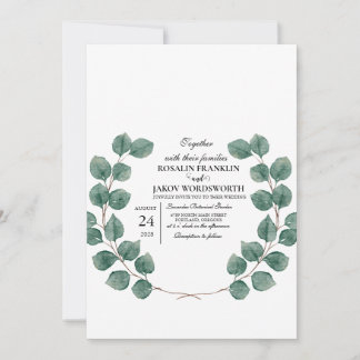 Convites Elegant Greenery Botanical wedding Invitation card