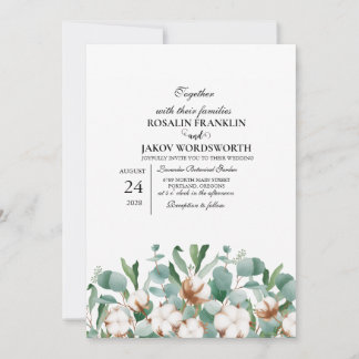 Convites Elegant Greenery Botanical wedding Invitation card