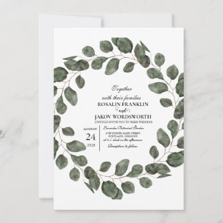 Convites Elegant Greenery Botanical wedding Invitation card