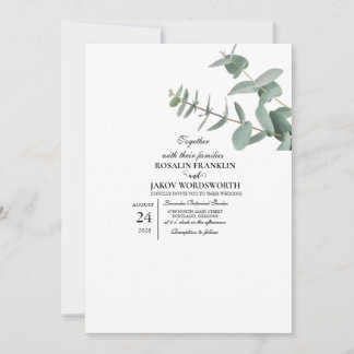 Convites Elegant Greenery Botanical wedding Invitation card
