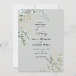 Convites Elegant Greenery Wedding Invitation