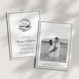 Convites Elegant Hand Drawn Swan Vintage Botanical Wedding