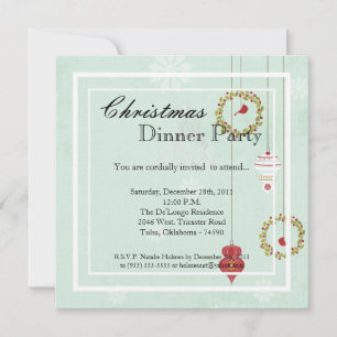 Convites Elegant Holiday Christmas Dinner Party Invitation