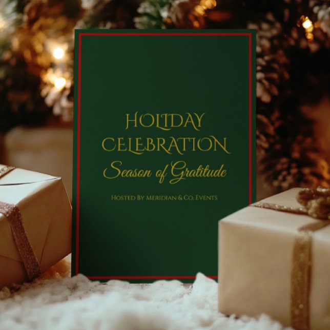 Convites Elegant Holiday Party Invitation for Business  (Elegant gold foil Christmas invitation — Holiday Luxe Collection corporate holiday design.)