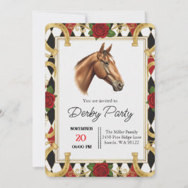 Convites Elegant Horse Derby Party Invitation