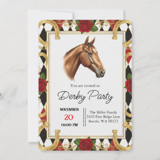 Convites Elegant Horse Derby Party Invitation