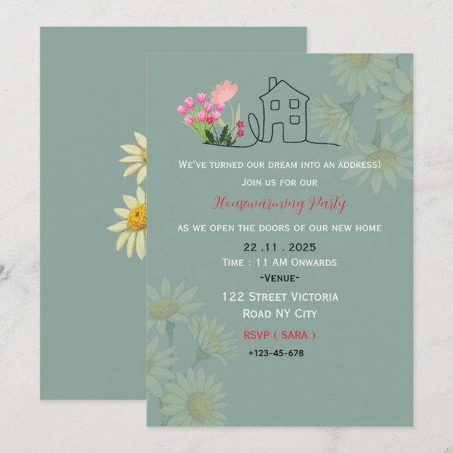 Convites Elegant Housewarming Party Invitation (Frente/Verso)