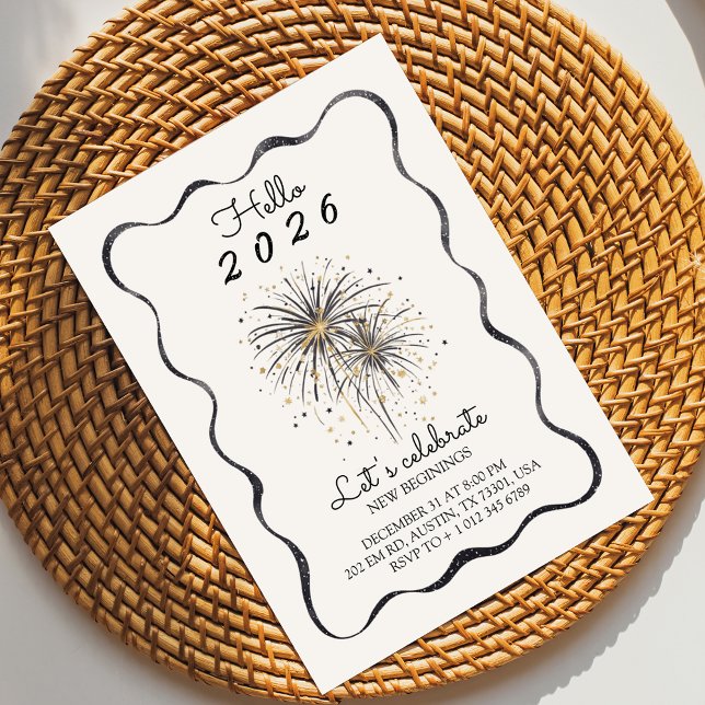 Convites Elegant invitation card for a 2026 new year  (Criador carregado)