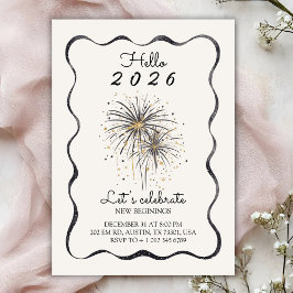 Convites Elegant invitation card for a 2026 new year 