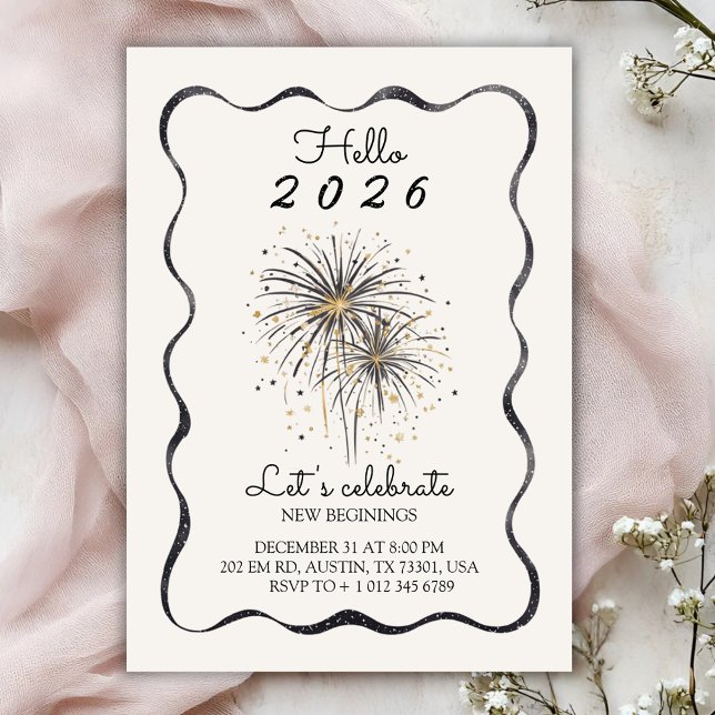 Convites Elegant invitation card for a 2026 new year  (Criador carregado)