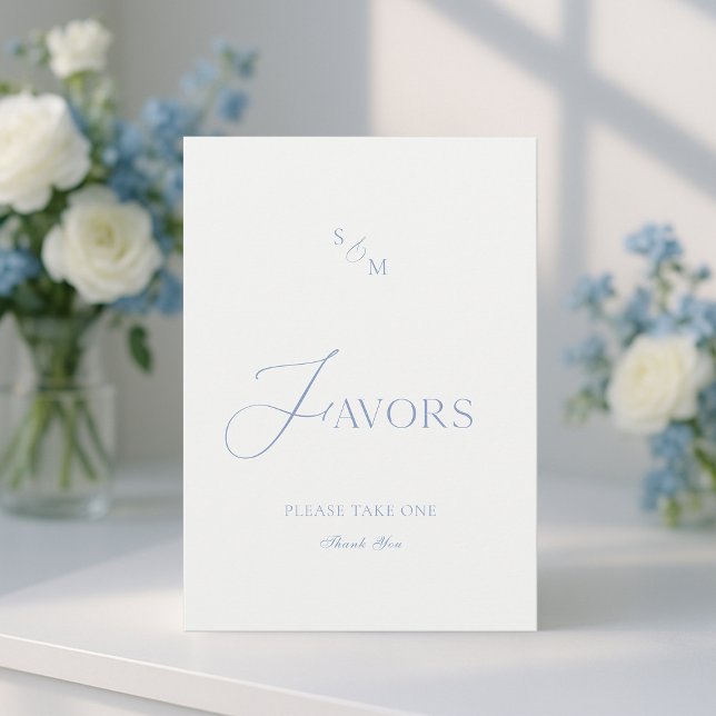 Convites Elegant ivory “Favors” sign  (Criador carregado)