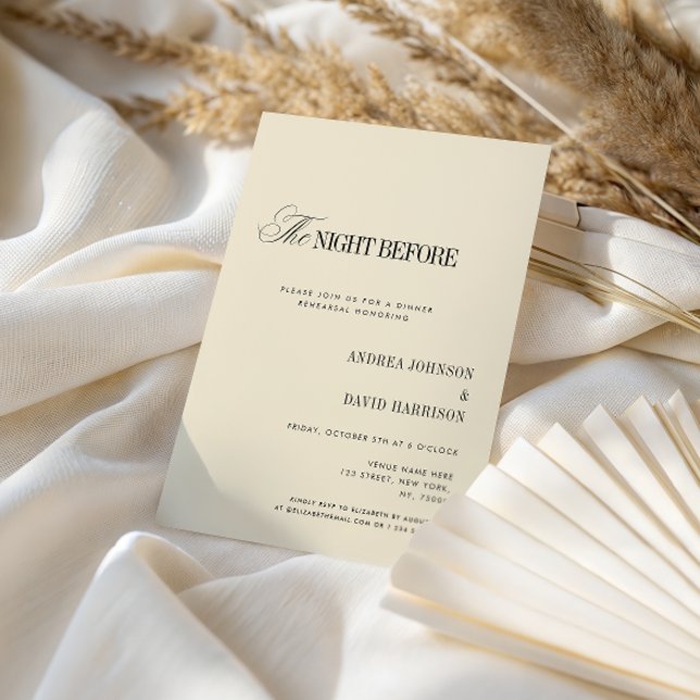 Convites Elegant Ivory The Night Before Rehearsal Dinner (Criador carregado)