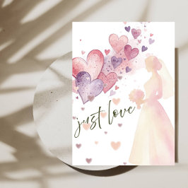 Convites Elegant “Just Love” Wedding-Minimalist Romantic
