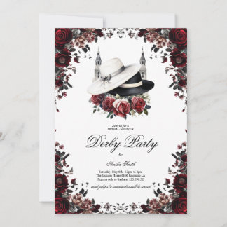 Convites Elegant Kentucky Derby Bridal Shower Invitation Fl