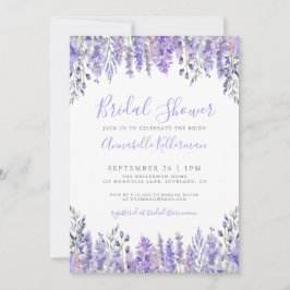 Convites Elegant Lavender Floral Bridal Shower