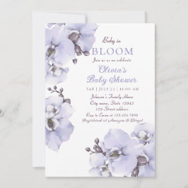 Convites Elegant Lavender Orchid Baby Shower Invitation
