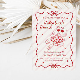 Convites Elegant Line Art Valentine’s Brunch Party